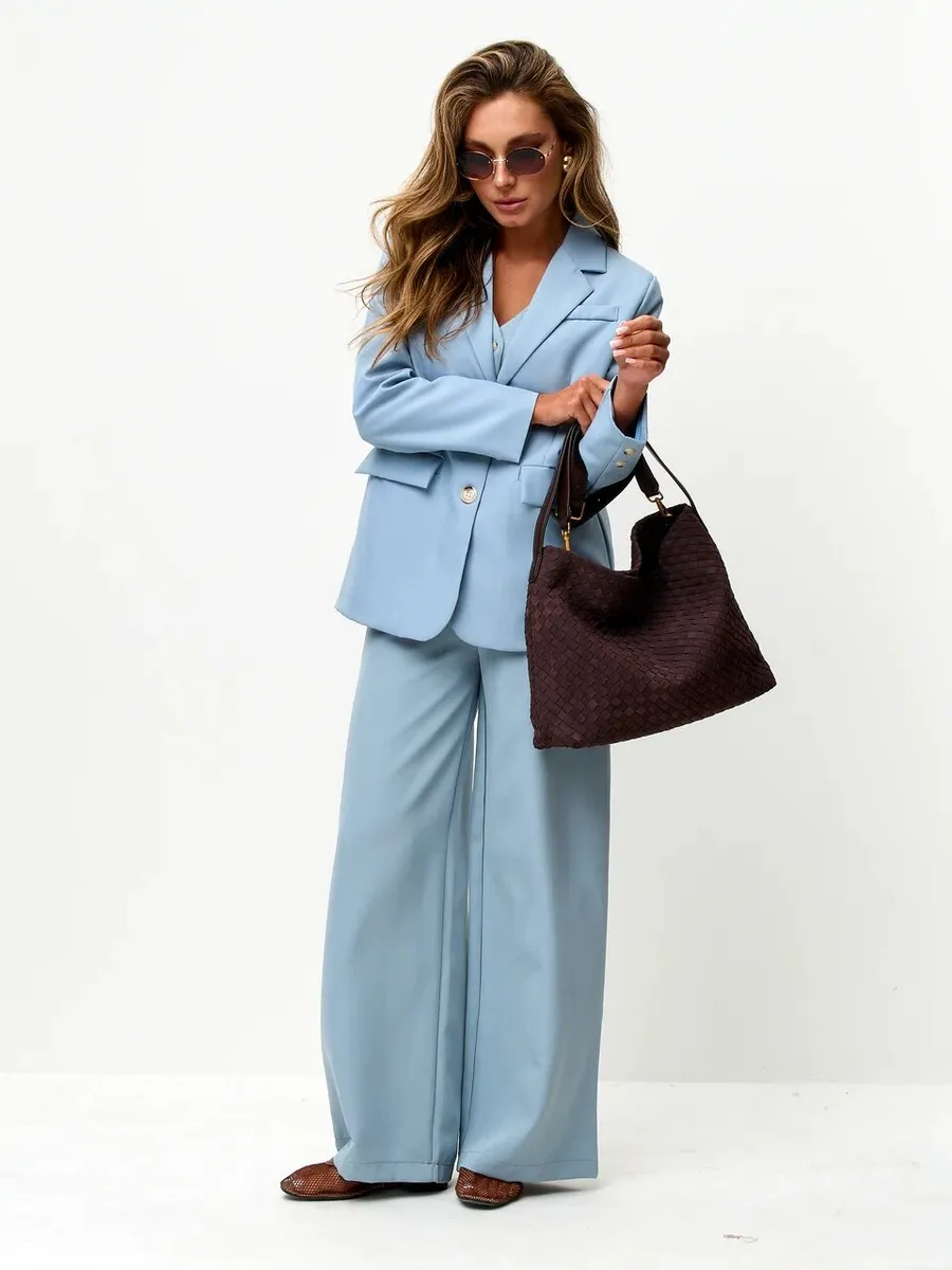 Large Woven Suede Evelyn Bag