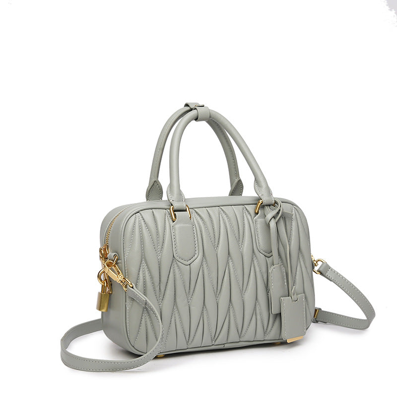 Small Genuine Leather Quilted Milly Bag