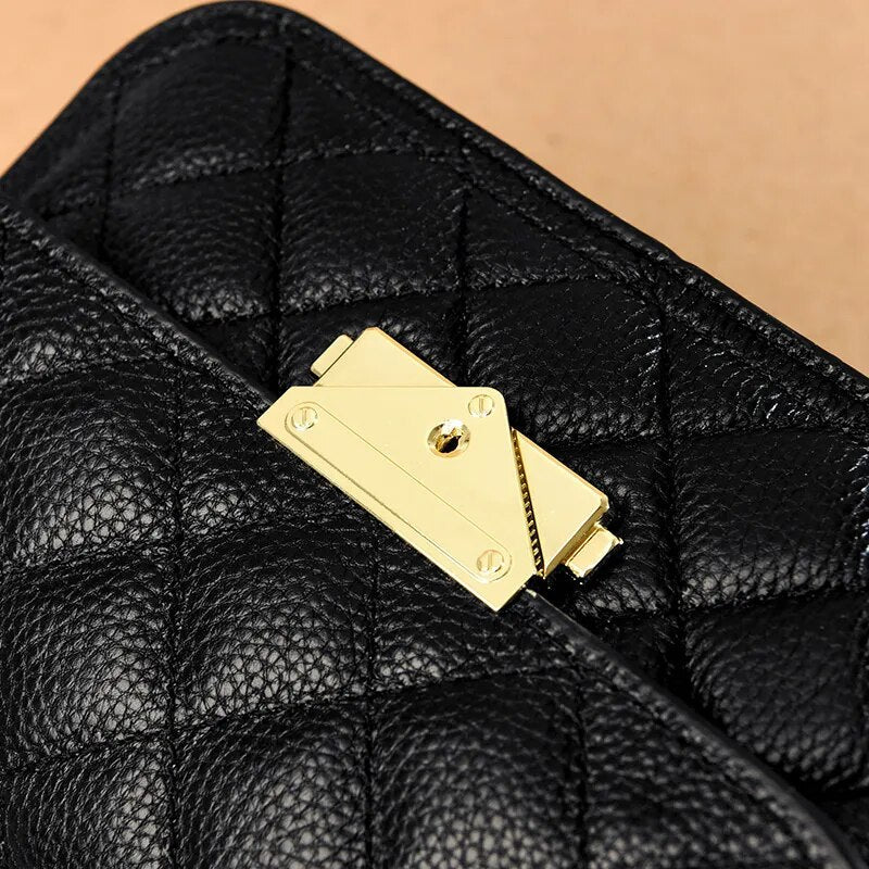 Box Quilted Luxury Small Genuine Leather Atena Bag