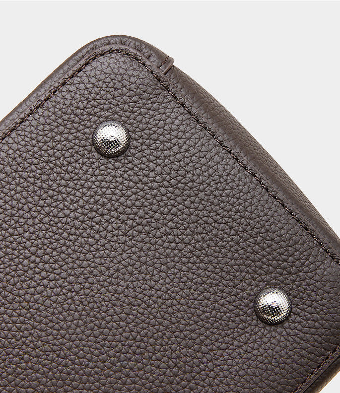 Bucket Genuine Leather Boston Bag