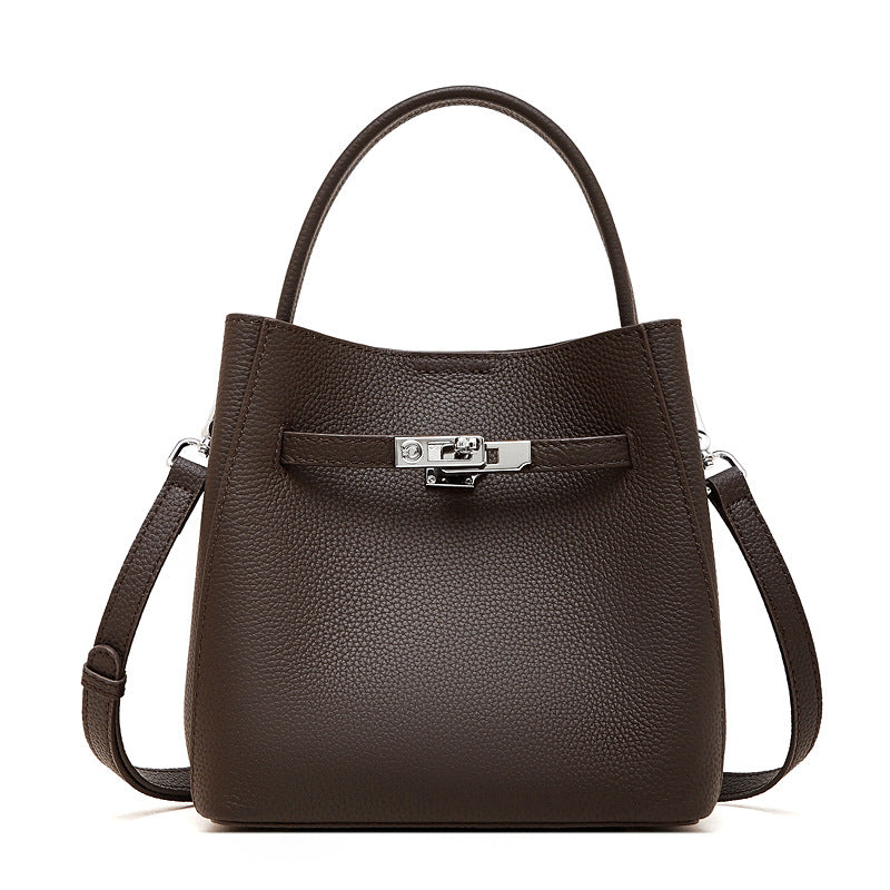 Bucket Genuine Leather Boston Bag