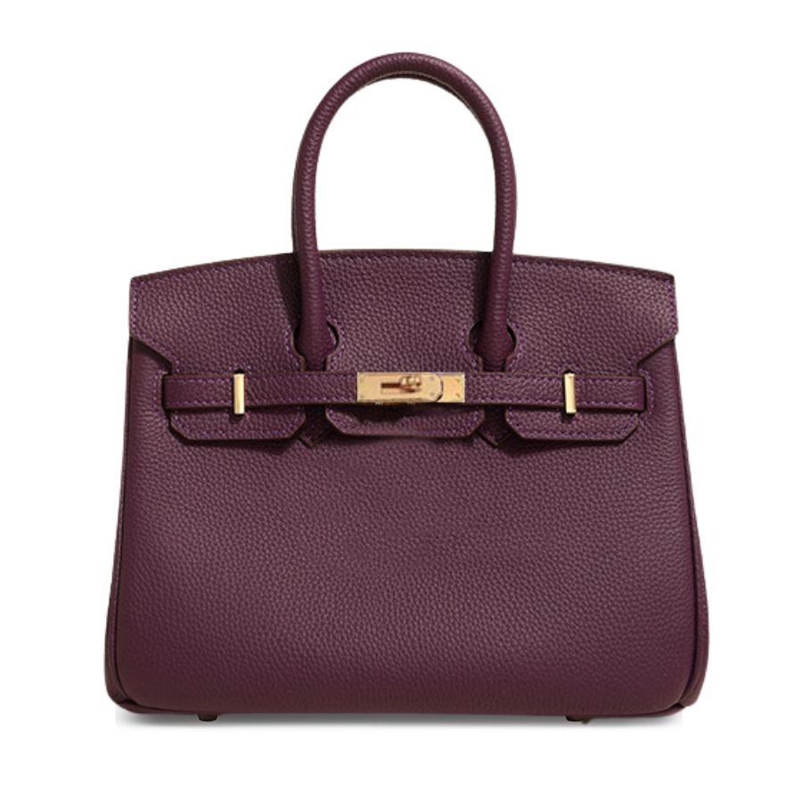 Classic Medium Genuine Leather Barcelona Bag – Gold Hardware
