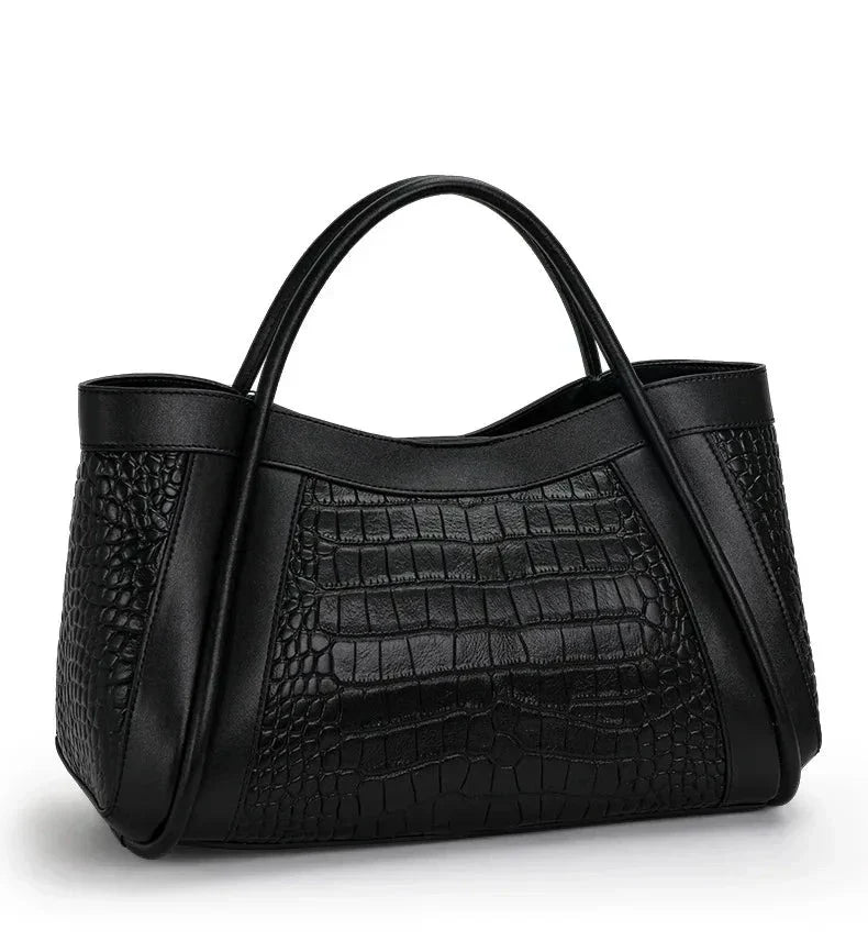 Adriana Croco Medium Genuine Leather Bag