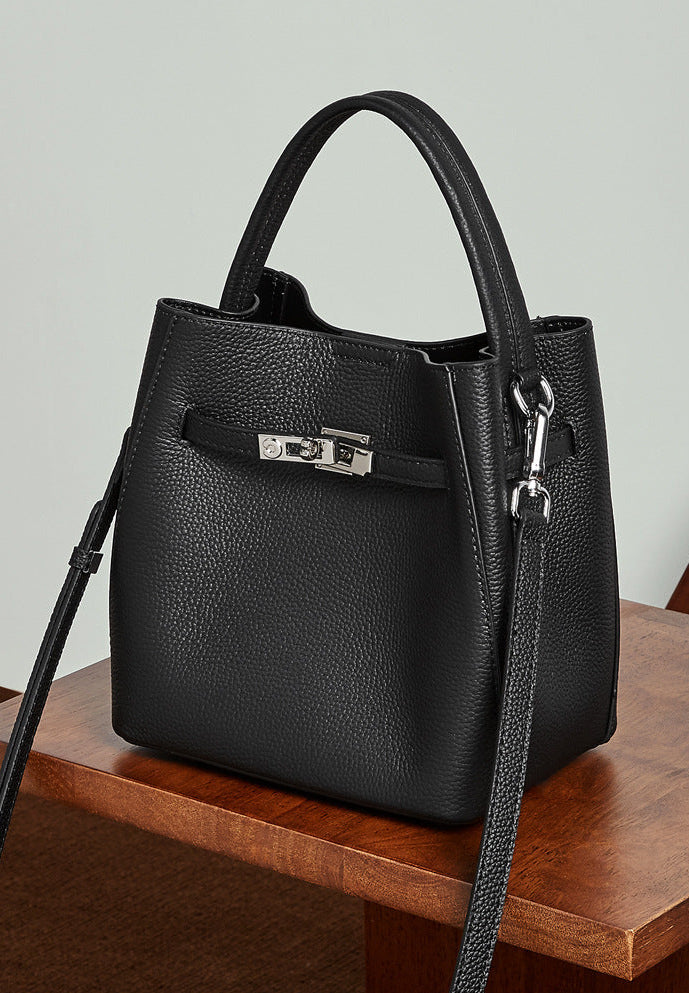 Bucket Genuine Leather Boston Bag